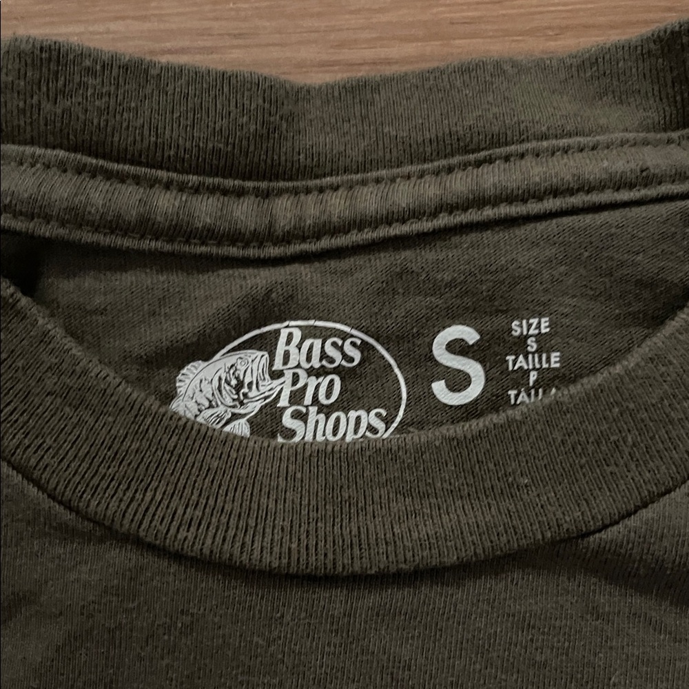 Bass Pro Shops Olive Green Graphic Tee Small - Picture 2 of 4